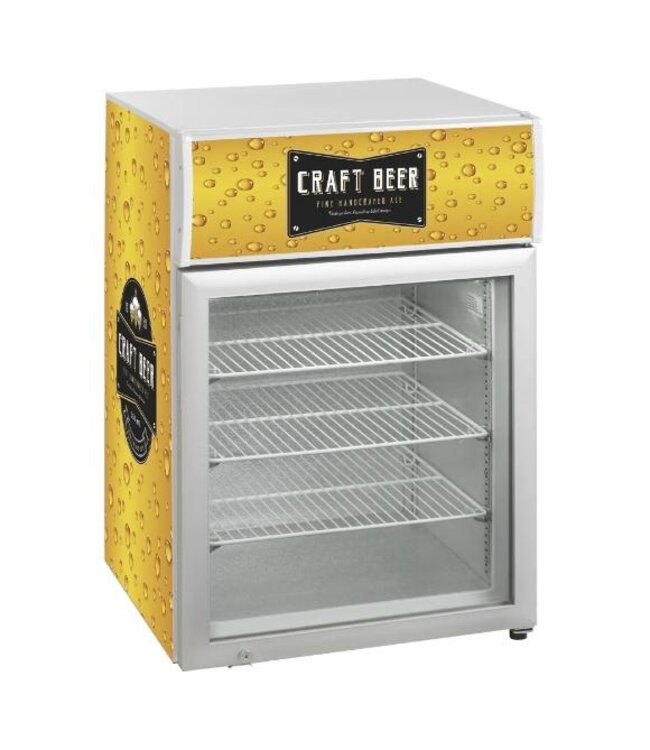 Mini displayvrieskast UF100GCP | 116L | Glazen deur | Wit | (H)89x(B)61x(D)55,5cm