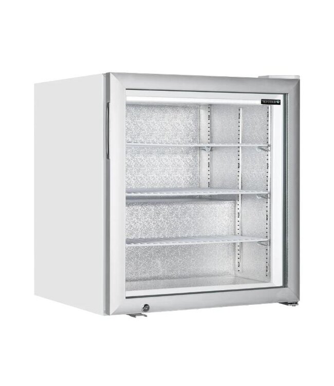 Vrieskast UF100G | 90L | Glazen deur | Tafelmodel | Wit | (H)67x(B)61x(D)54cm