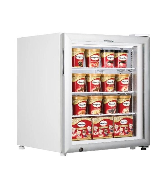 Vrieskast UF100G | 90L | Glazen deur | Tafelmodel | Wit | (H)67x(B)61x(D)54cm