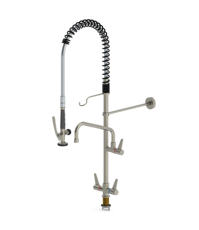 Voorspoeldouche Ecostar | Tafelmodel | Enkelgats | 1/2" aansluiting | Draaiknop | Keramische tussenkraan