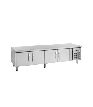 Tefcold Lage koelwerkbank UC5410 | 4 Deurs | 1/1GN | RVS | (H)67x(B)223x(D)70cm Tefcold Lage koelwerkbank UC5410 | 4 Deurs | 1/1GN | RVS | (H)67x(B)223x(D)70cm