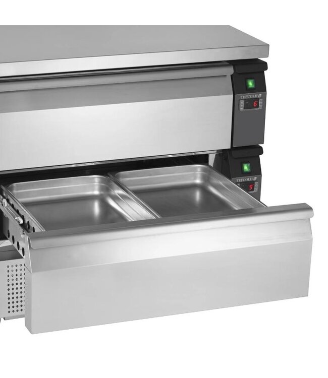 Lage koel/-vrieswerkbank Uni-Drawer UD2-2 | 2 Lades | 1/2GN | (H)86,5x(B)90,5x(D)70cm