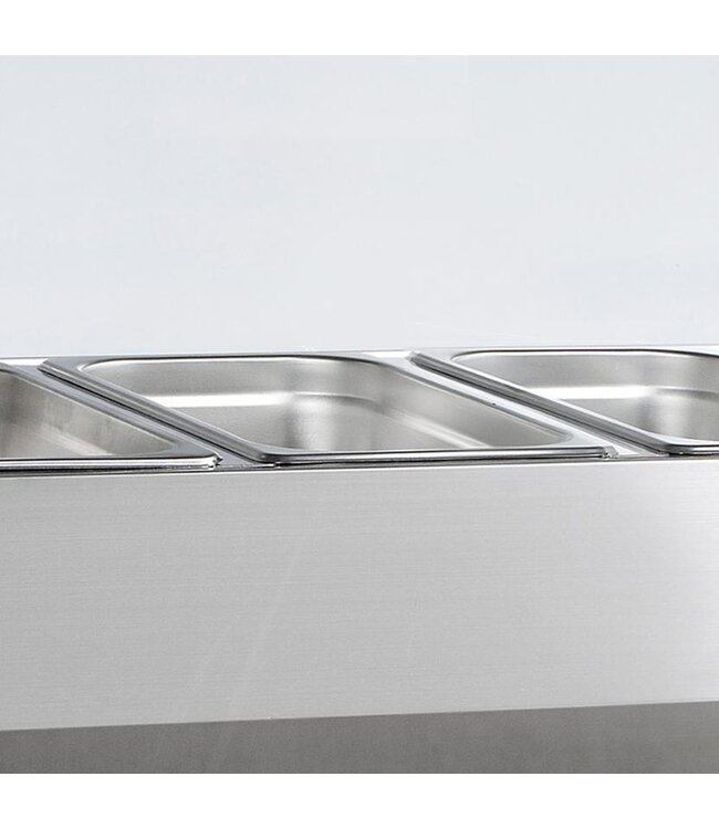 Opzetkoelvitrine met glas VK38-160 | Voor 7x 1/3GN bakken | 160cm breed | 39,5cm diep