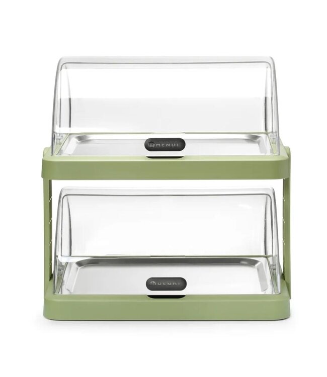 Roltop koelvitrine UNIQ | Dubbel | 2x 40x30cm | Met koelelementen | Groen