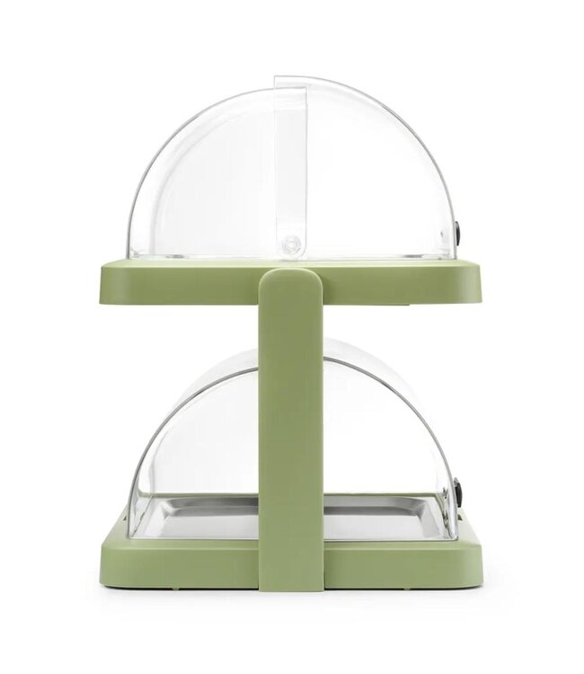 Roltop koelvitrine UNIQ | Dubbel | 2x 40x30cm | Met koelelementen | Groen