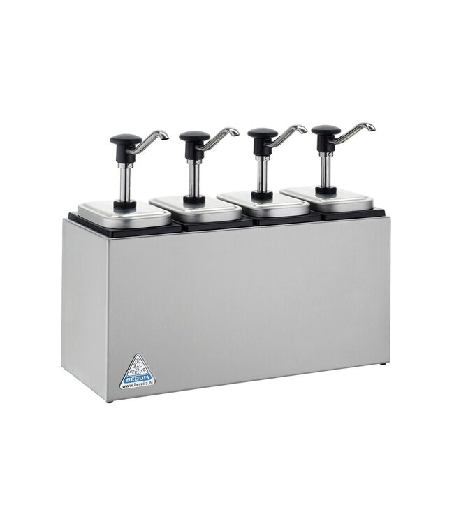 Sauzenbar onverwarmd 4-delig | 4x 3 Liter | Met 4 EBK drukknopdispensers