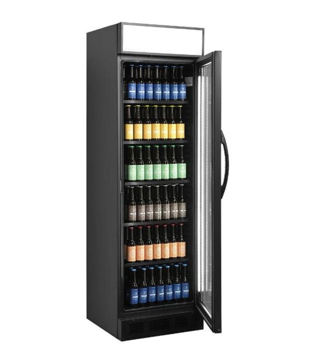 Flessenkoelkast CEV425CP BLACK | 358L | Met glazen deur | Zwart | (H)198x(B)59,5x(D)64cm