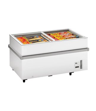 Tefcold Supermarktvriezer SSF150 | 597L | tot -24 graden | Glazen schuifdeksel | Wit