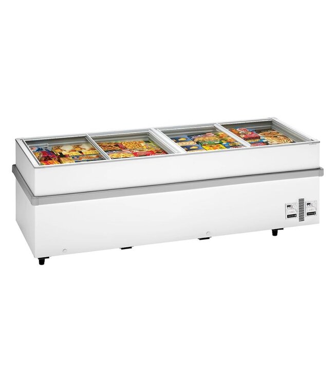 Supermarktvriezer SSF250 | 1032L | tot -24 graden | Glazen schuifdeksel | Wit