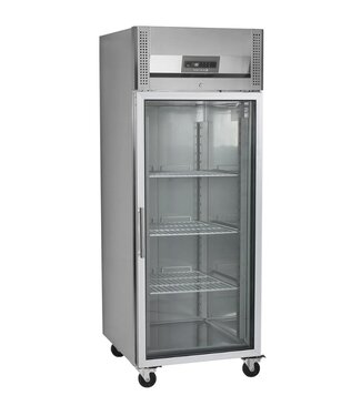 Tefcold Koelkast RK710G | 520L | Glazen deur | 2/1GN | Met wielen | (H)201x(B)74x(D)85cm