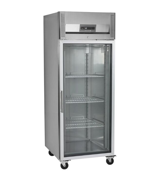 Koelkast RK710G | 520L | Glazen deur | 2/1GN | Met wielen | (H)201x(B)74x(D)85cm