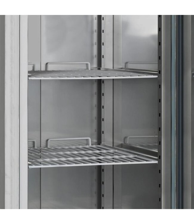 Koelkast RK1420G | 1410L | 2 Glazen deuren | 2/1GN | Met wielen | (H)201x(B)148x(D)85cm