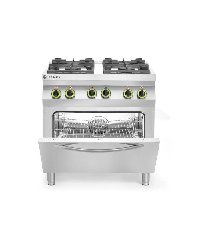 Gasfornuis Kitchen Line | 4 Pits | Met elektrische heteluchtoven 1/1GN