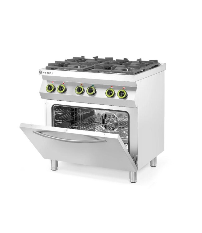 Gasfornuis Kitchen Line | 4 Pits | Met elektrische heteluchtoven 1/1GN