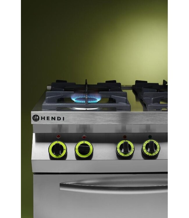 Gasfornuis Kitchen Line | 4 Pits | Met elektrische heteluchtoven 1/1GN