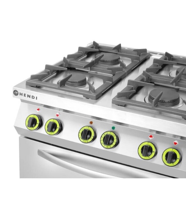 Gasfornuis Kitchen Line | 4 Pits | Met elektrische heteluchtoven 1/1GN