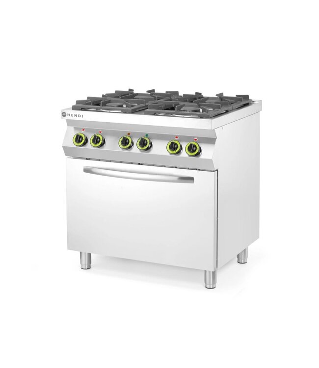 Gasfornuis Kitchen Line | 4 Pits | Met elektrische heteluchtoven 1/1GN