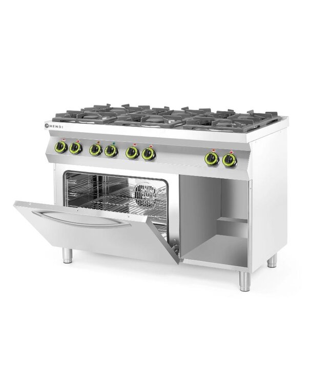 Gasfornuis Kitchen Line | 6 Pits | Met elektrische heteluchtoven 1/1GN