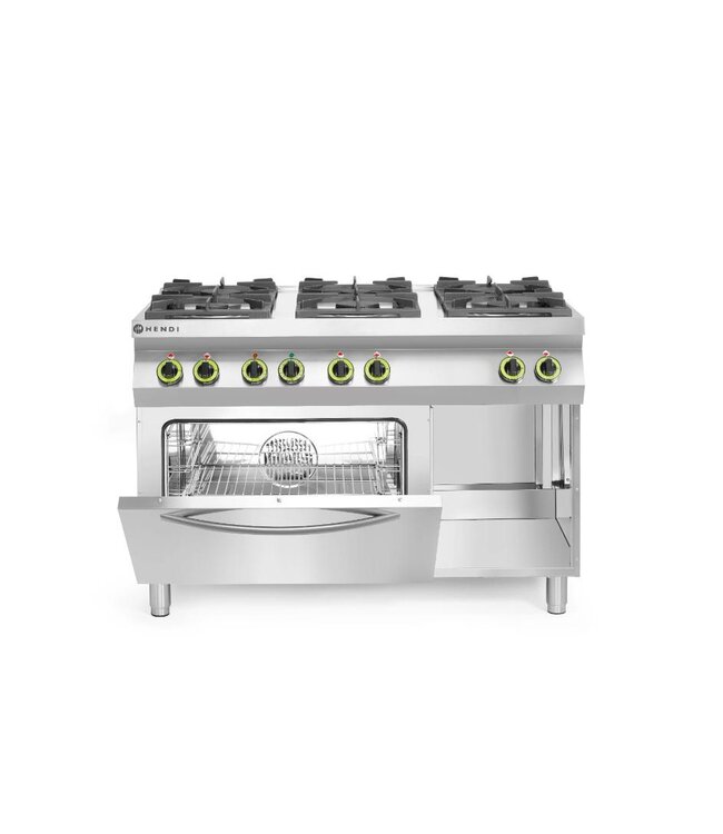 Gasfornuis Kitchen Line | 6 Pits | Met elektrische heteluchtoven 1/1GN