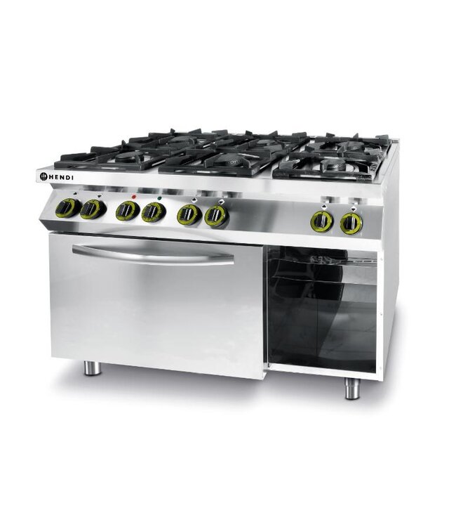 Gasfornuis Kitchen Line | 6 Pits | Met elektrische heteluchtoven 1/1GN