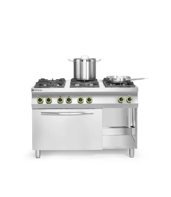 Gasfornuis Kitchen Line | 6 Pits | Met elektrische heteluchtoven 1/1GN