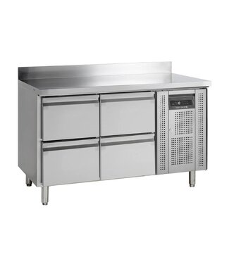 Tefcold Koelwerkbank CK7240 | 4 Lades | 282L | Met spatrand | (H)96x(B)136x(D)70cm