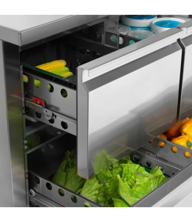 Koelwerkbank CK7360 | 6 Lades | 417L | Met spatrand | (H)96x(B)179,5x(D)70cm