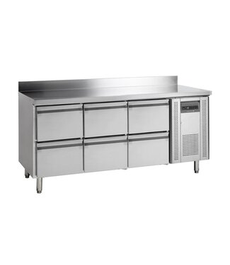 Tefcold Koelwerkbank CK7360 | 6 Lades | 417L | Met spatrand | (H)96x(B)179,5x(D)70cm