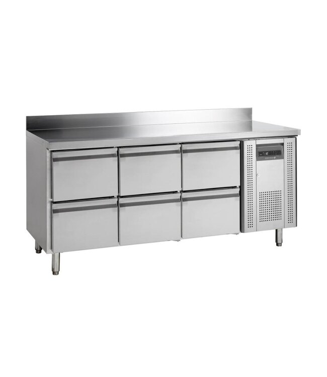 Koelwerkbank CK7360 | 6 Lades | 417L | Met spatrand | (H)96x(B)179,5x(D)70cm