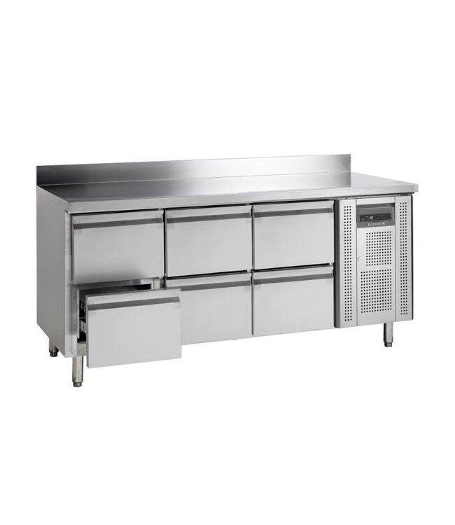 Koelwerkbank CK7360 | 6 Lades | 417L | Met spatrand | (H)96x(B)179,5x(D)70cm