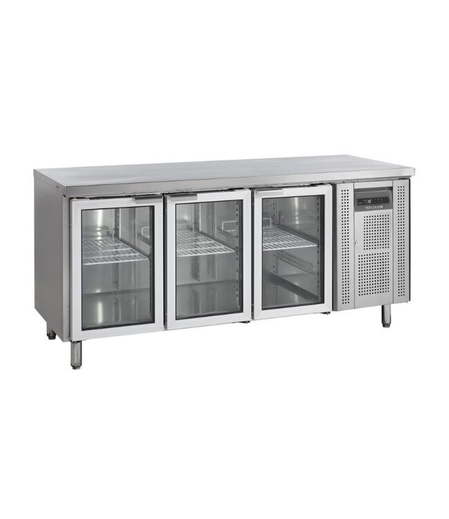 Koelwerkbank CK7310G | 3 Glazen deuren | 417L | (H)88x(B)179,5x(D)70cm