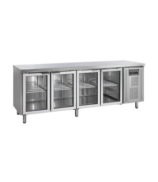 Tefcold Koelwerkbank CK7410G | 4 Glazen deuren | 553L | (H)88x(B)223x(D)70cm