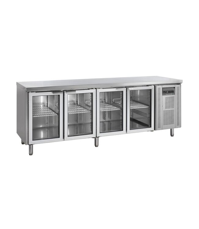 Koelwerkbank CK7410G | 4 Glazen deuren | 553L | (H)88x(B)223x(D)70cm