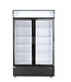 Display koelkast dubbeldeurs met lichtbak | 643L | Zwart | (H)190x(B)112x(D)58,5cm