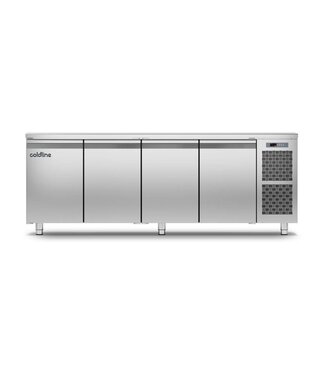 Tefcold Koelwerkbank MASTER 4P | 4 Deurs | 649L | 226cm breed | 70cm diep