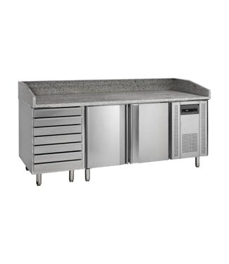 Tefcold Pizzawerkbank PT1310 | 2 Deuren & 7 lades | (H)100x(B)204,5x(D)80cm