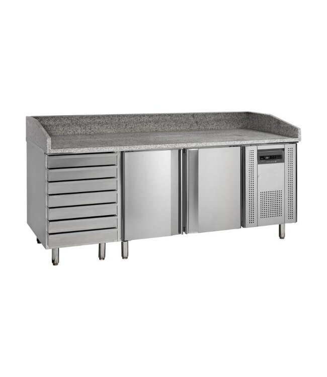 Pizzawerkbank PT1310 | 2 Deuren & 7 lades | (H)100x(B)204,5x(D)80cm
