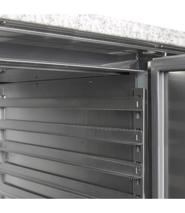 Pizzawerkbank met opzetvitrine PT1365+GVC33-140 | 3 Deurs | (H)145,9x(B)136,5x(D)70cm
