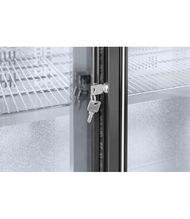 Barkoelkast | 2 schuifdeuren | zwart | 197L | (H)86,5x(B)90x(D)52cm