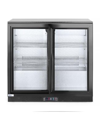 Hendi Barkoelkast | 2 schuifdeuren | zwart | 197L | (H)86,5x(B)90x(D)52cm