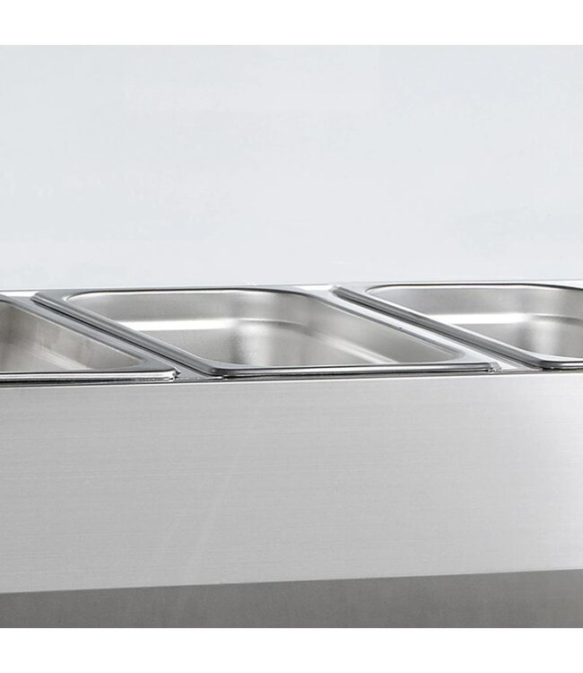 Opzetkoelvitrine met glas G-Line GVC38-160 | Voor 7x 1/3GN bakken | 160cm breed | 39,5cm diep