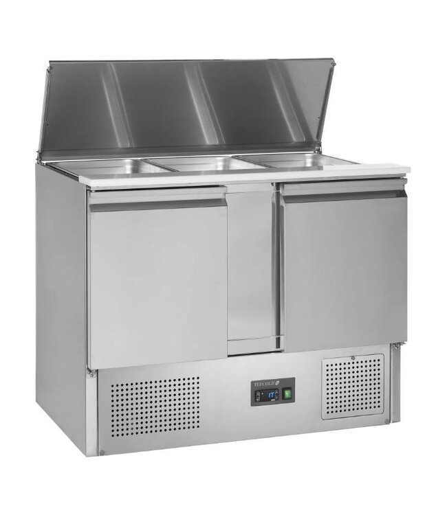 Saladette SA1045 | 2 Deuren | Boven 3x 1/1GN + snijplank | 104,5cm breed | 70cm diep