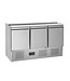 Saladette SA1365 | 3 Deuren | Boven 4x 1/1GN + snijplank | 136,5cm breed | 70cm diep