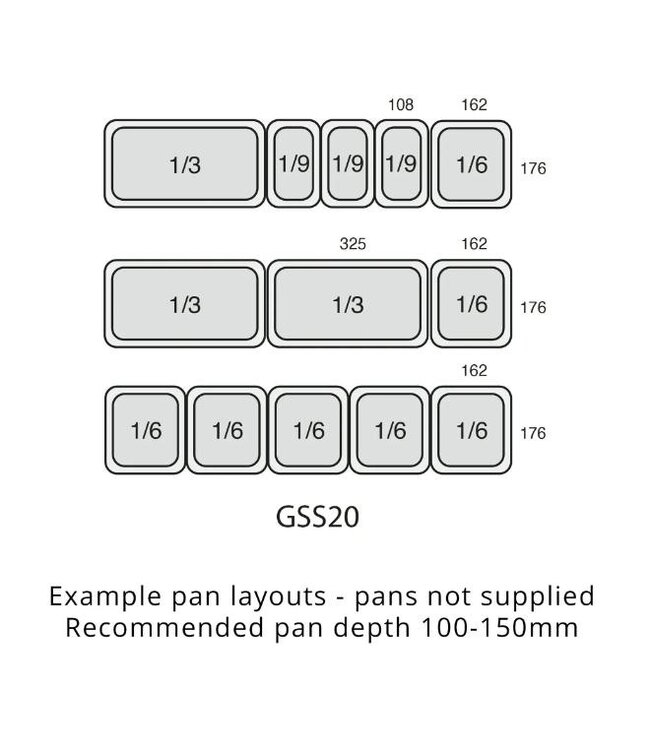 Saladette G-Line GSS20 | 2 Deurs | Boven 5x 1/6GN | 90cm breed | 70cm diep
