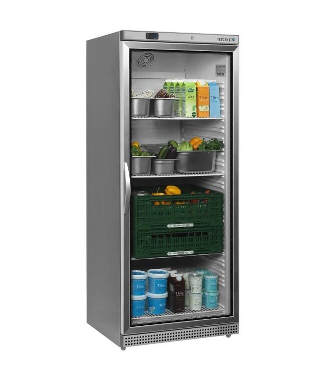 Display koelkast UR600SG | Glazen deur | 605L | RVS | 2/1GN | (H)189,5x(B)77,7x(D)69,5cm