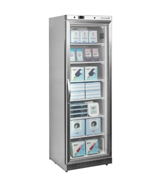 Display vrieskast UF400SG | 400L | Glazen deur | RVS | (H)185,5x(B)60x(D)58,5cm