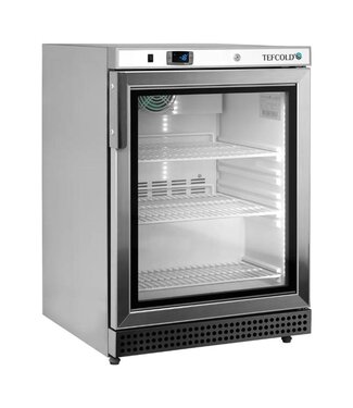Tefcold Display vrieskast UF200VSG | 200L | Glazen deur | Tafelmodel | RVS | (H)85(B)60x(D)60cm