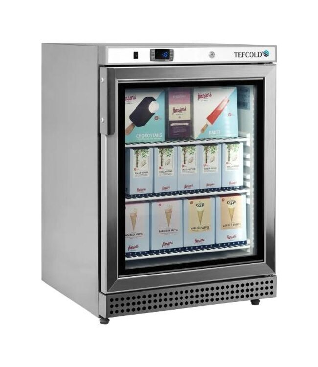Display vrieskast UF200VSG | 200L | Glazen deur | Tafelmodel | RVS | (H)85(B)60x(D)60cm