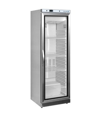 Tefcold Displayvrieskast UF400VSG | 400L | Glazen deur | RVS | (H)185,5x(B)60x(D)59,5cm