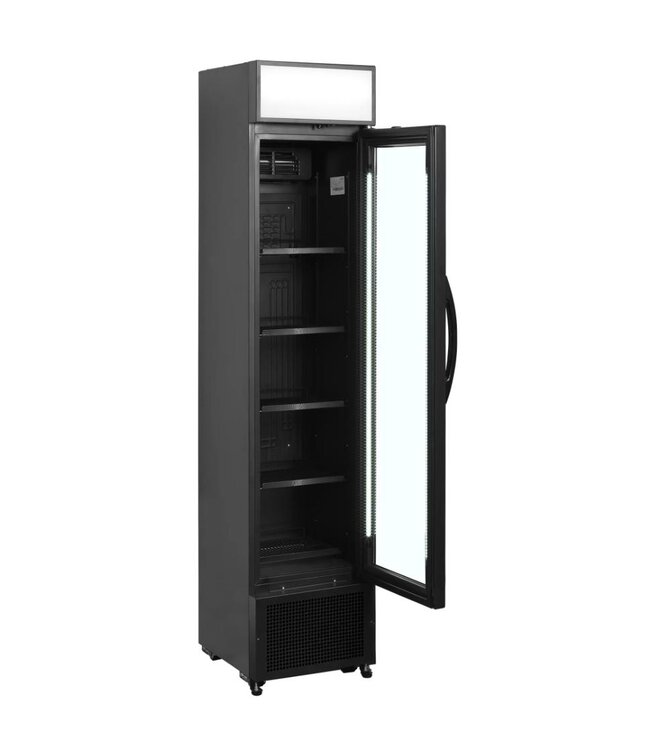 Flessenkoelkast FSC175H BLACK | 182L | Glazen deur | Zwart | (H)201,3x(B)43,5x(D)46cm